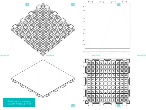 Резиновая плитка Sagama Sport Plit SPACE со скрытыми замками — изображение 2